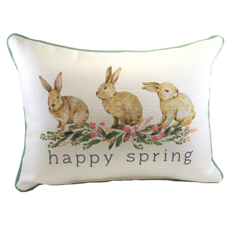 Home Decor Happy Spring Bunnies Fabric Rabbits Flowers Sea0045 (49247)