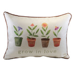 Home Decor Grow In Love Pillow Fabric Gardening Potted Plants Txt0770