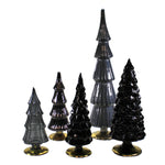 Christmas Black Gray Glass Hued Trees S/5 - - SBKGifts.com