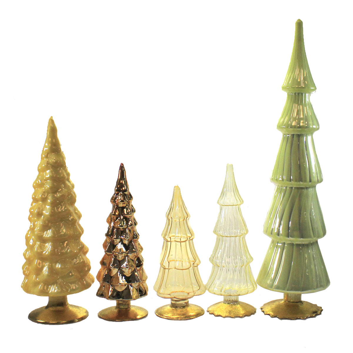 Christmas Yellow Orange Hued Glass Trees - - SBKGifts.com