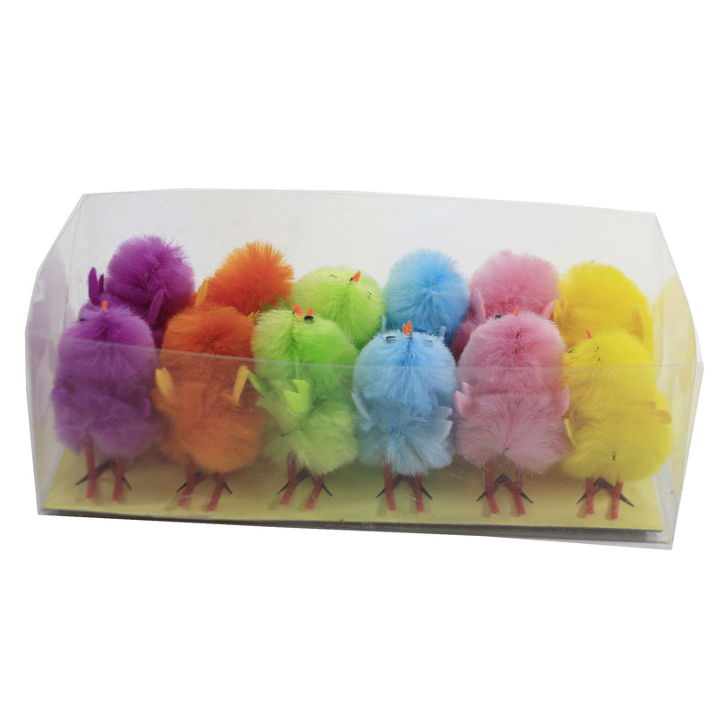 Easter Colorful Chenille Chicks Set/12 - - SBKGifts.com