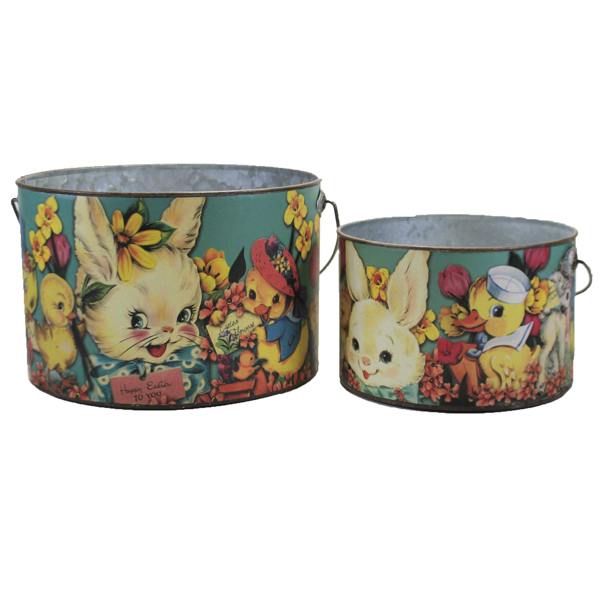 Primitives By Kathy Happy Easter Buckets Set / 2 - - SBKGifts.com