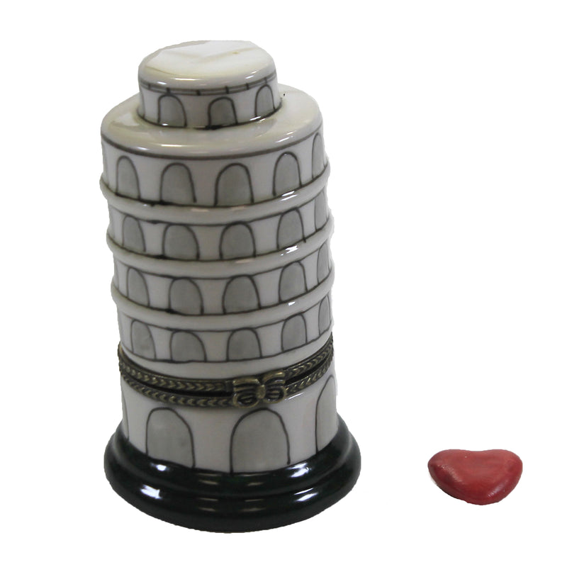 Hinged Trinket Box Tower Of Pisa Porcelain Leaning Italy Eb257 (49390)