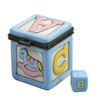 Hinged Trinket Box Blue Abc Block - - SBKGifts.com
