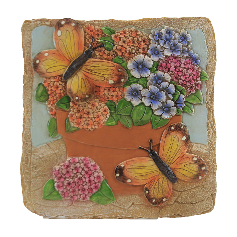 Home & Garden Garden Stone Monarch Butterfly Polyresin Flowers Pot 84G3283b