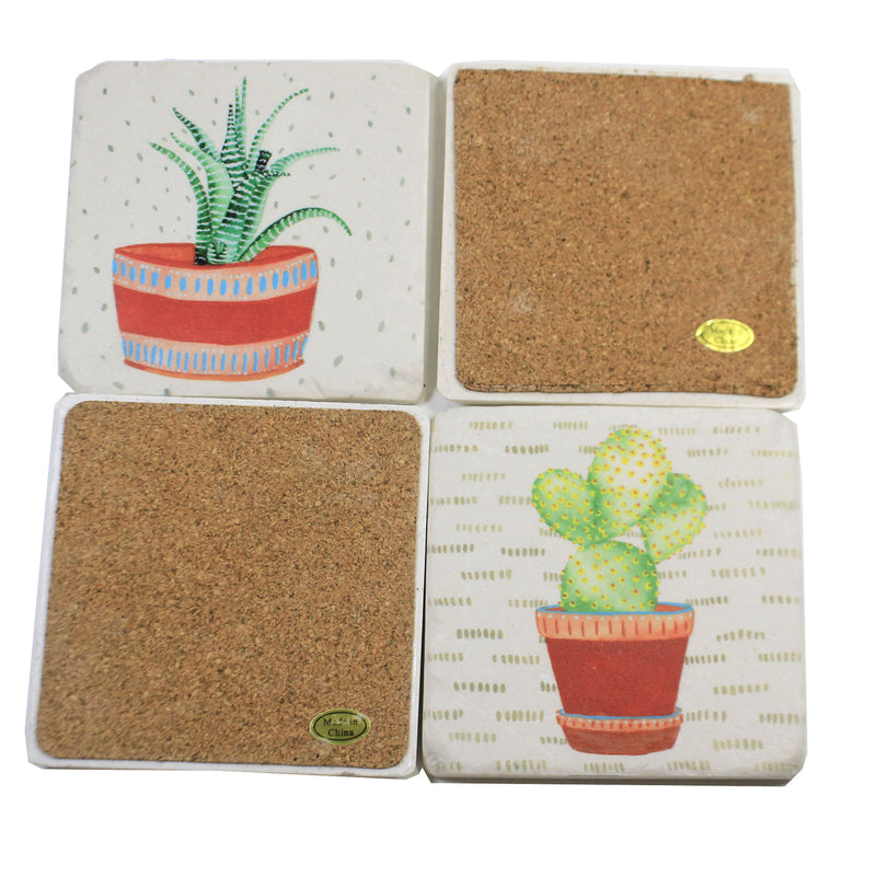 Tabletop Cactus Coaster 4 Pc Set - - SBKGifts.com