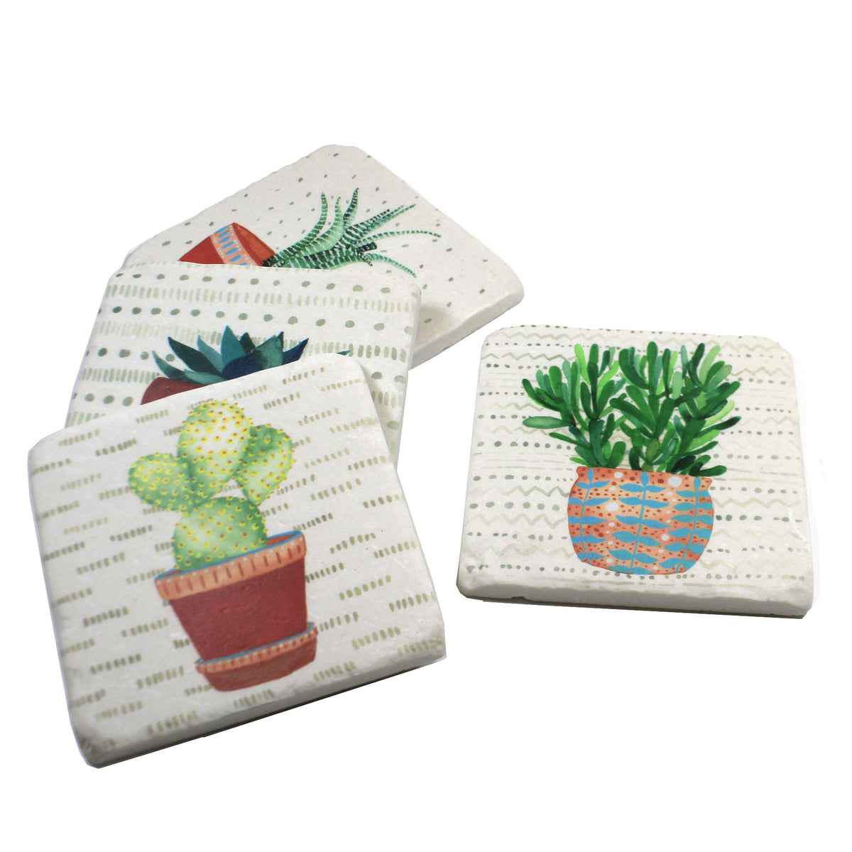 Tabletop Cactus Coaster 4 Pc Set - - SBKGifts.com