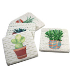 Tabletop Cactus Coaster 4 Pc Set - - SBKGifts.com