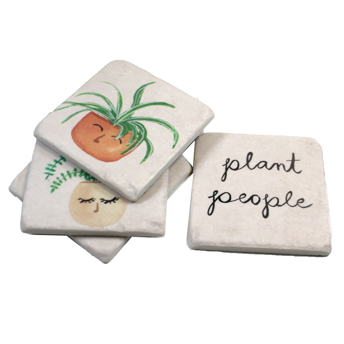 Tabletop Planter People Coaster 4 Pc Set - - SBKGifts.com