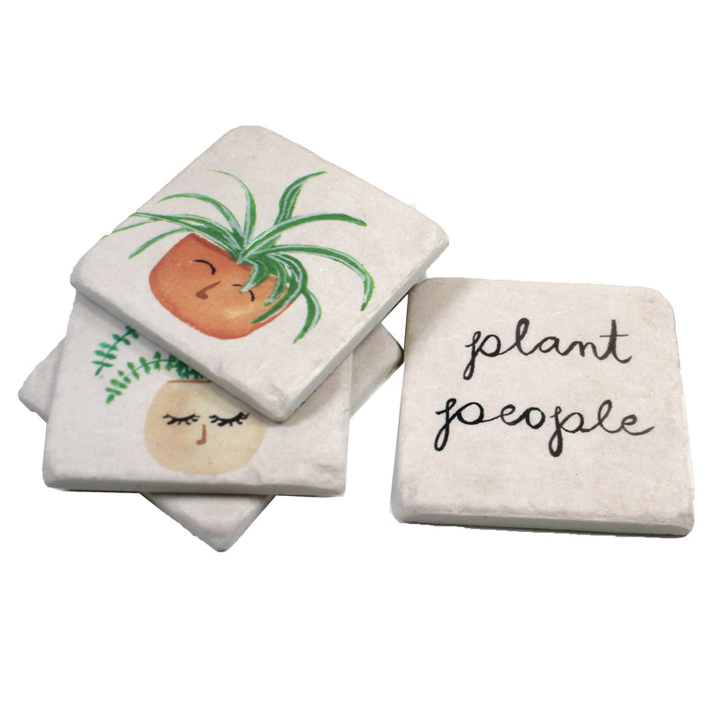 Tabletop Planter People Coaster 4 Pc Set - - SBKGifts.com