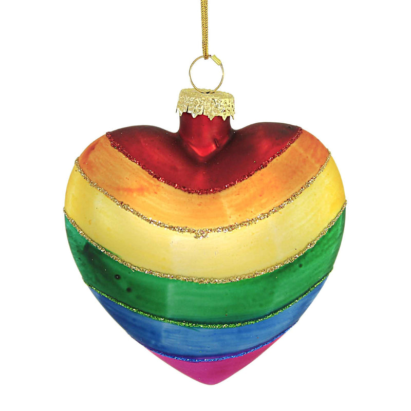 Holiday Ornament Rainbow Heart Love Is Love - - SBKGifts.com