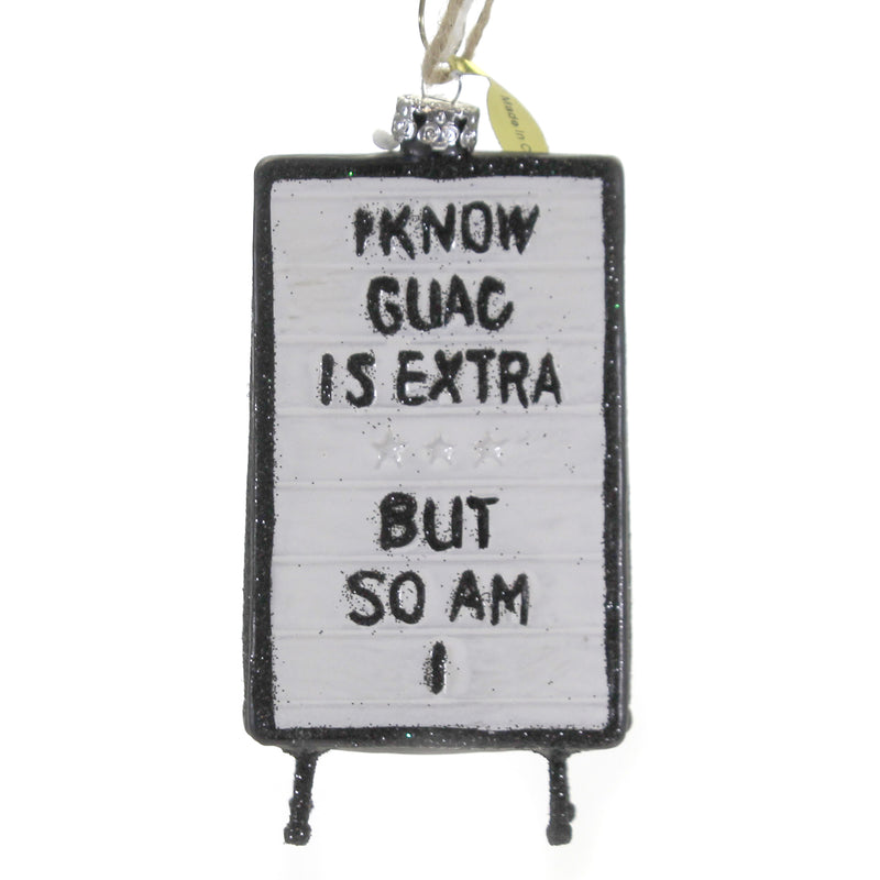 Holiday Ornament Guac Is Extra Glass Condiment Mexican Zinger Funny Go6827 (49458)