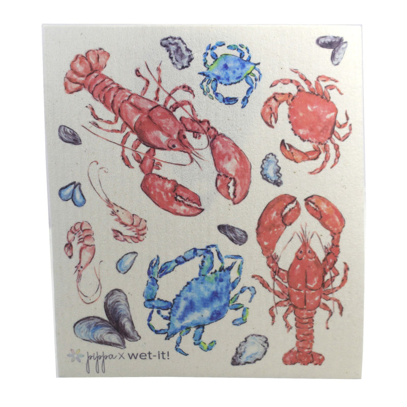Swedish Dish Cloth Shellfish Selection Cotton Absorbant Pippa Collection Pw06