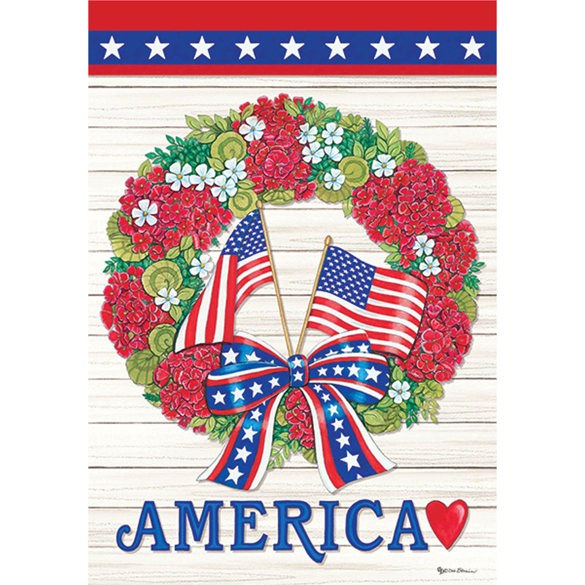 (49482) Flag Wreath Garden Flag