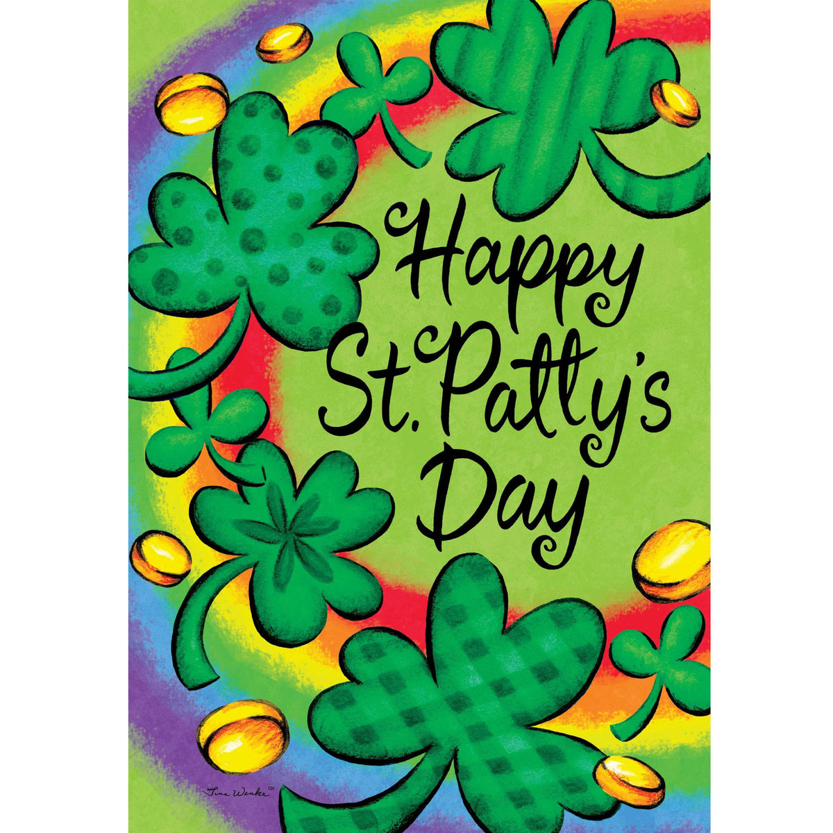 (49495) Clovers  Rainbows Garden Flag