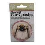 Car Coaster Pekingese Car Coaster Sandstone Absorbant Pet Dog 23161 (49499)