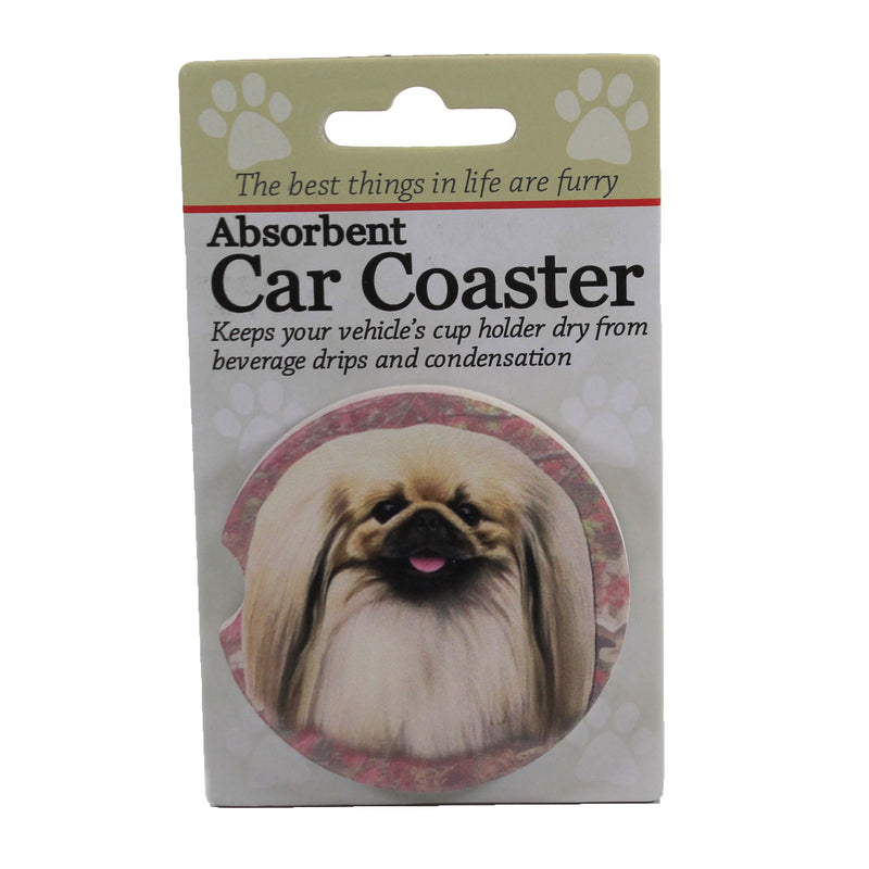Car Coaster Pekingese Car Coaster Sandstone Absorbant Pet Dog 23161 (49499)