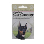 Doberman Car Coaster - One Car Coaster 2.5 Inch, Sandstone - Absorbant Pet Dog 231101 (49501)