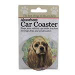 Cocker Spaniel Car Coaster - One Car Coaster 2.5 Inch, Sandstone - Absorbant Dog Pet 23178 (49503)