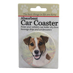 Jack Russell Car Coaster - One Car Coaster 2.5 Inch, Sandstone - Absorbant Dog Pet 23117 (49513)