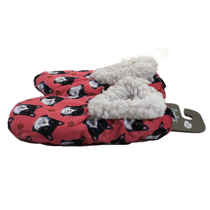 Apparel Black And White Cat Slippers - - SBKGifts.com
