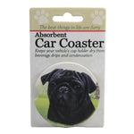 Car Coaster Black Pug Car Coaster Sandstone Absorbent 23132 (49601)