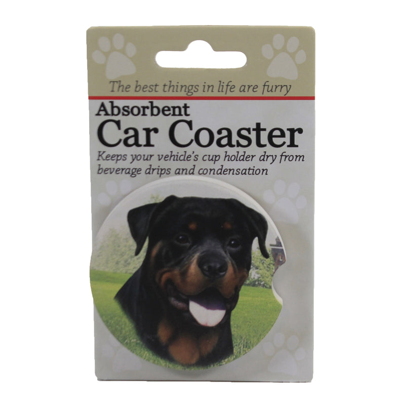 Rottweiler Car Coaster - One Car Coaster 2.5 Inch, Sandstone - Absorbent 23133 (49603)