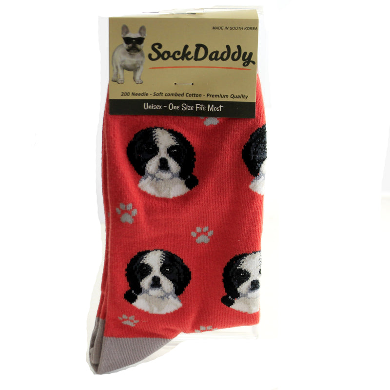 Black Shih Tzu Socks - One Pair Of Socks 14.0 Inch, Cotton - Premium Quality 80087B (49682)