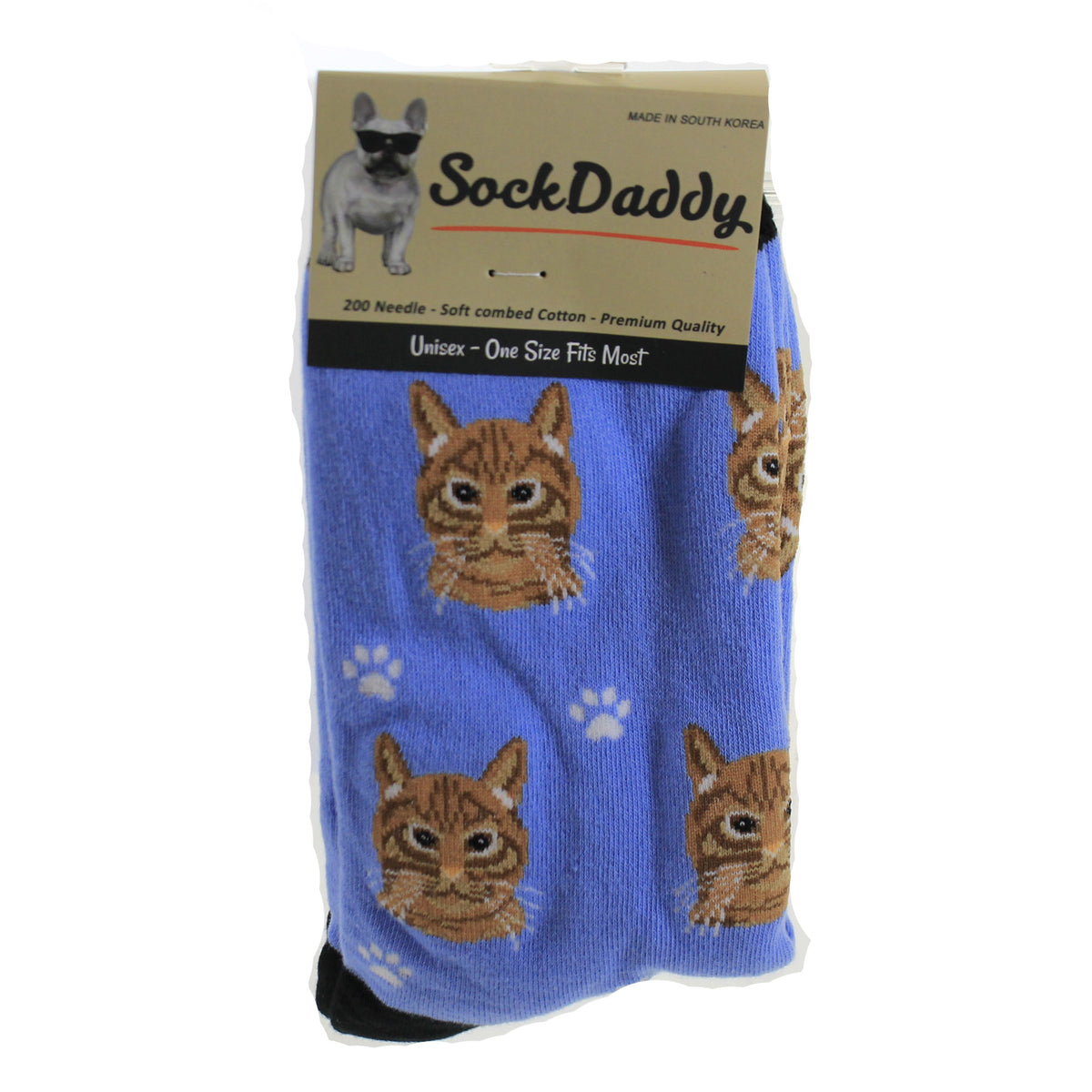 (49702) Orange Tabby Cat Socks