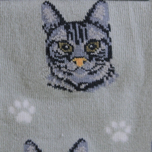 Novelty Socks Silver Tabby Cat Socks - - SBKGifts.com