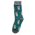 Novelty Socks White Poodle Happy Tails  Socks Cotton Premium Quality 800Fb28 (49740)