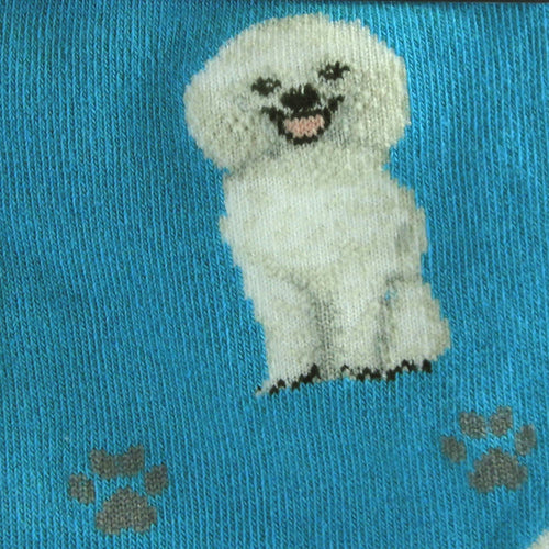 Novelty Socks White Poodle Happy Tails  Socks - - SBKGifts.com