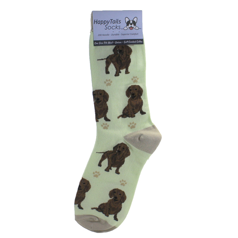 Novelty Socks Red Daschund Happy Tails Socks Cotton Premium Quality 800Fb13