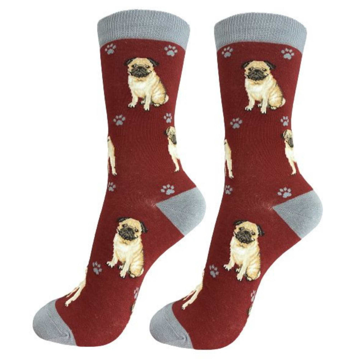 (49774) Pug Happy Tails Socks.