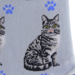 Novelty Socks Silver Tabby Happy Tails Socks - - SBKGifts.com