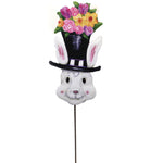 Easter Dapper Top Hat Rabbit Metal Flowers Garden Stake E21019 (49791)