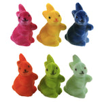 Easter 6 Mini Flocked Bunnies Plastic Decor Decoration Spring Wh0035 (49799)