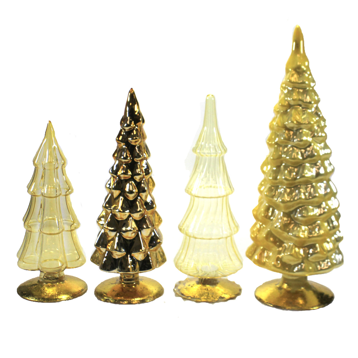 Christmas Yellow Holiday Glass Trees - - SBKGifts.com