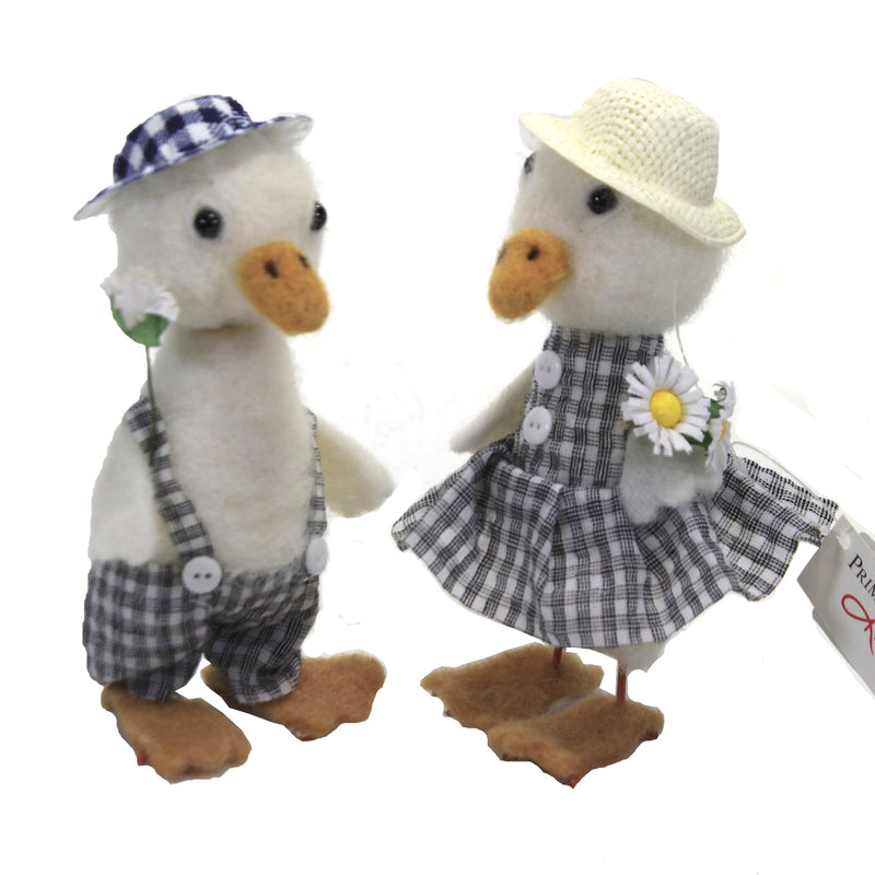 Gingham Duck Set - Two Ornaments 5 Inch, Felt - Felt Ornament 107058 (49829)