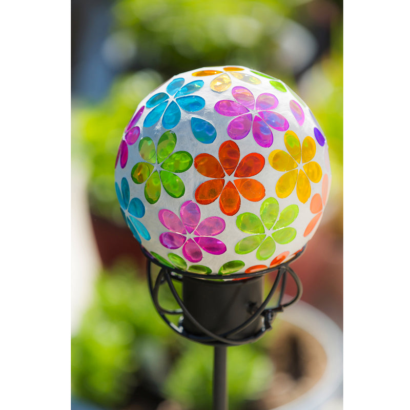 Home & Garden Bright Floral Gazing Ball - - SBKGifts.com