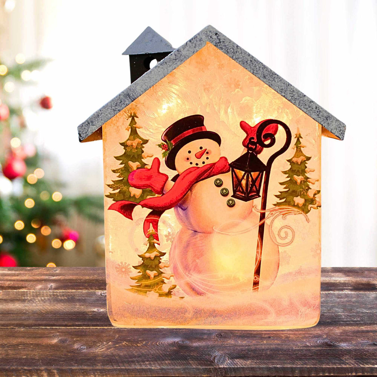 Stony Creek Jolly Snowman Small Glass House - - SBKGifts.com