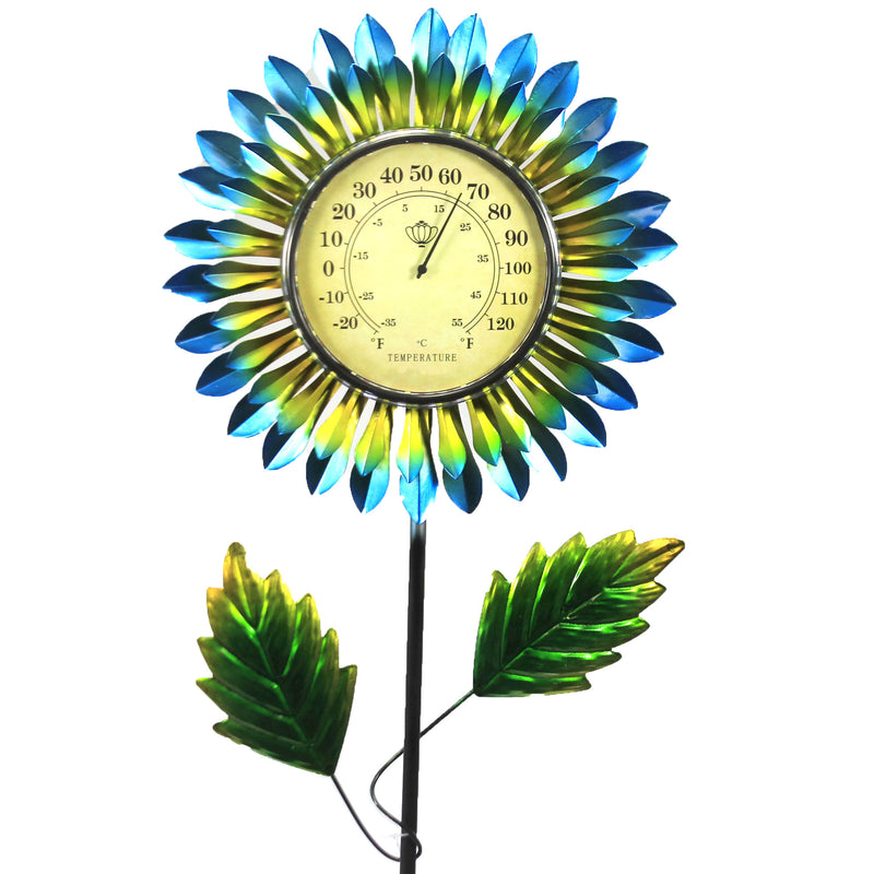 Home & Garden Blue Daisy Thermometer Stake - - SBKGifts.com