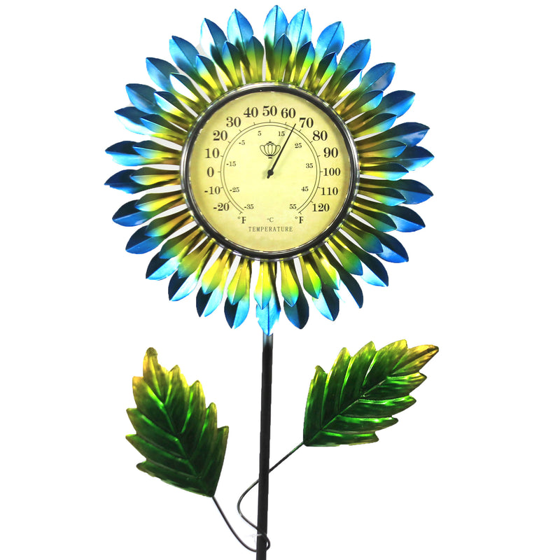 Home & Garden Blue Daisy Thermometer Stake - - SBKGifts.com