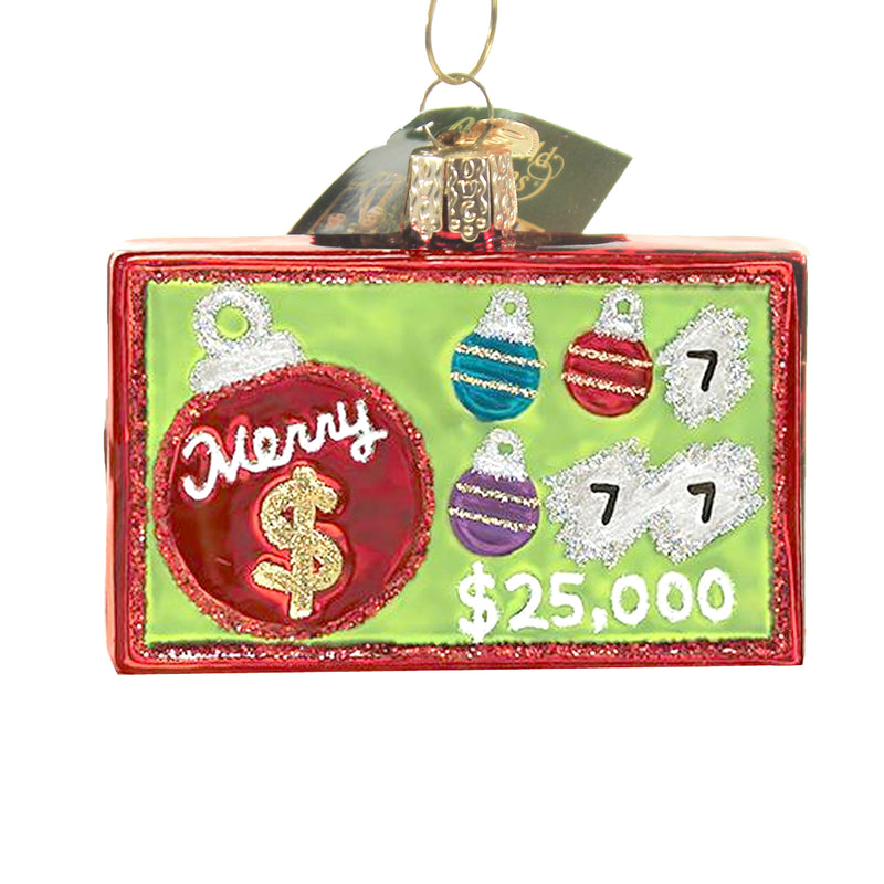 Old World Christmas Merry Ticket Glass Lottery Scratch Cards 36278