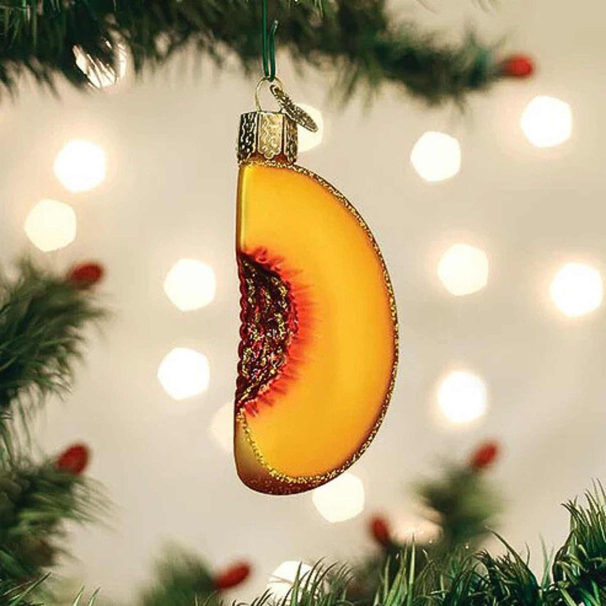 Old World Christmas Peach Slice - - SBKGifts.com