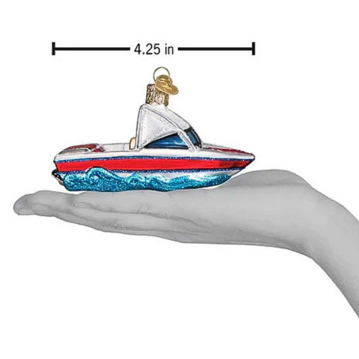 Old World Christmas Ski Boat - - SBKGifts.com