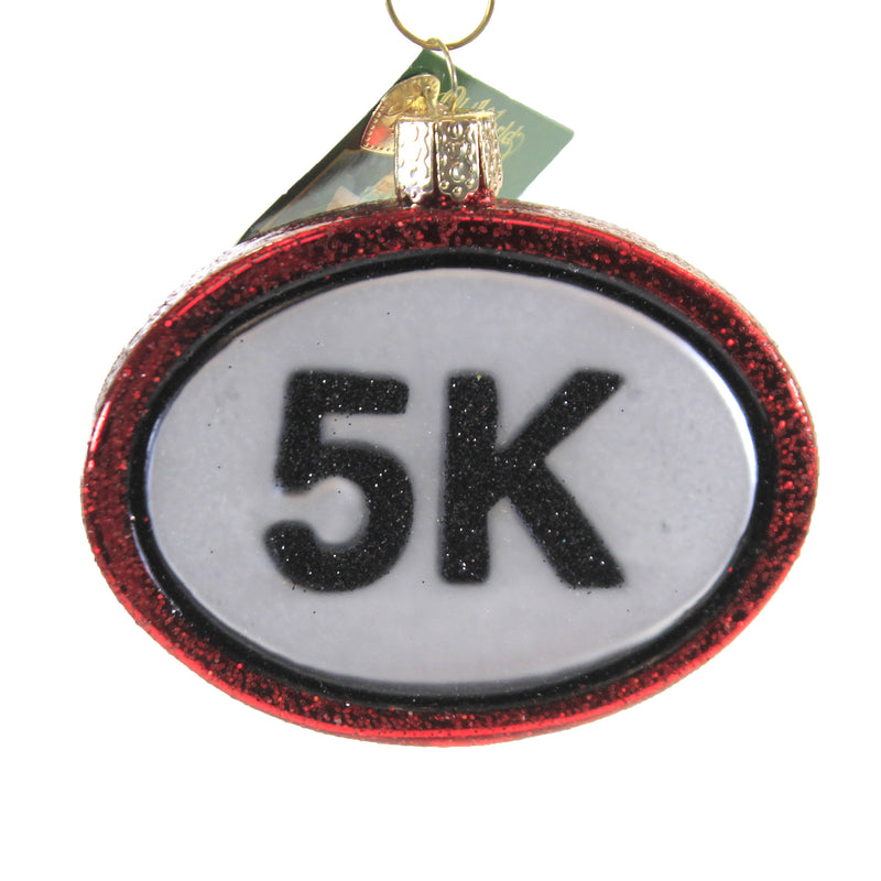 5K Run - One Ornament 3 Inch, Glass - Running Competition 44167 (49954)