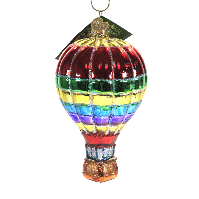 Old World Christmas Vibrant Hot Air Balloon Glass Airborne Drift 36295 (49968)