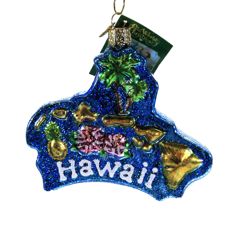 Hawaiian Islands - One Ornament 4 Inch, Glass - Aloha State Vacation 36298 (49980)