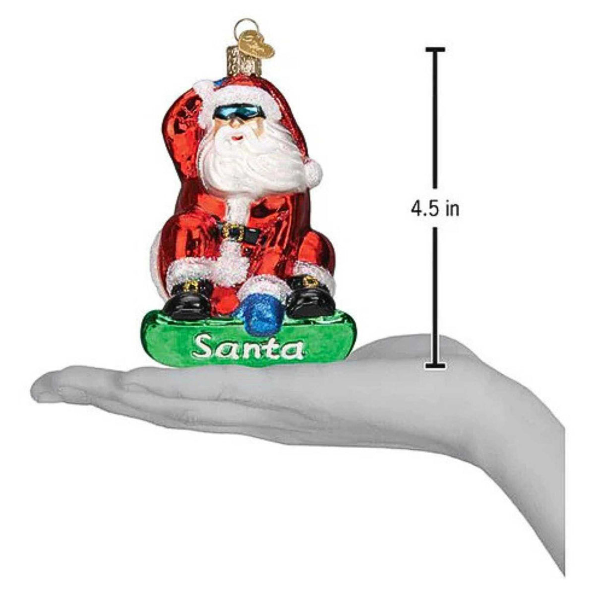 Old World Christmas Snowboarding Santa - - SBKGifts.com